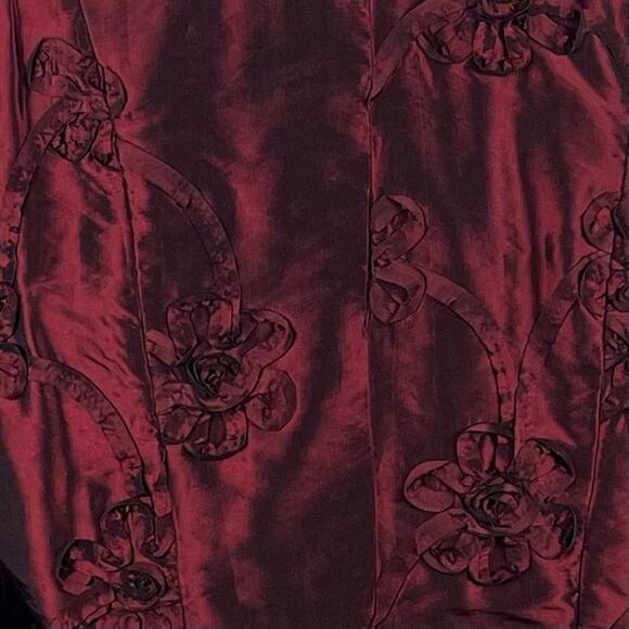 Painted Pony Silk Metallic Ruby Red Rosettes Party Event Blazer NWOT Size M - Picture 8 of 13